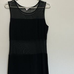 Black Mesh Panel Sleeveless Dress
